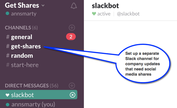 Slack, farklı çalışan grupları için konuşmalar düzenleyebilmeniz için kanallar oluşturmanıza olanak tanır.