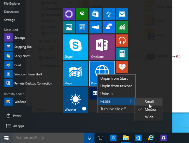 Windows 10 İpucu: Başlat Menüsü Alanını Verimli Hale Getirin