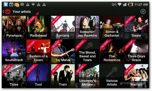 SongKick Now Android Uygulaması Var