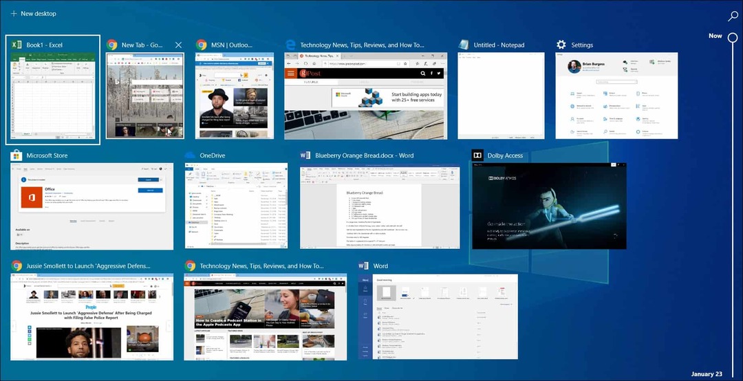 Chrome Etkinliği Windows 10 Zaman Çizelgesi