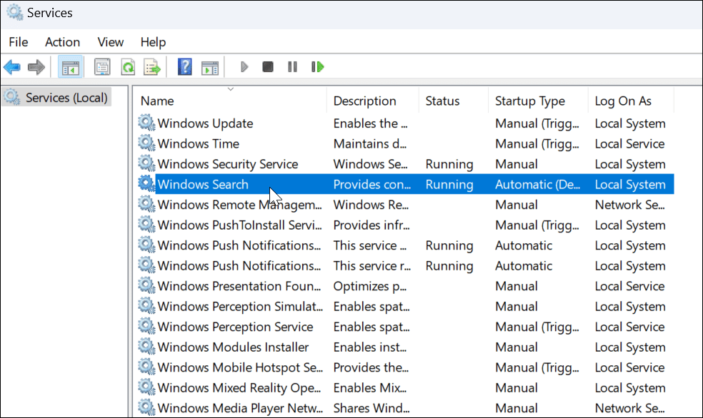 Windows 11 Arama Çubuğu çalışmıyor