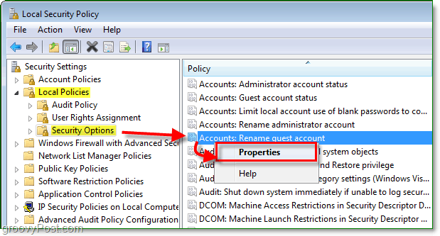 yerel güvenlik ilkesi aracılığıyla Windows 7'deki konuk hesabının hesap adını değiştirme
