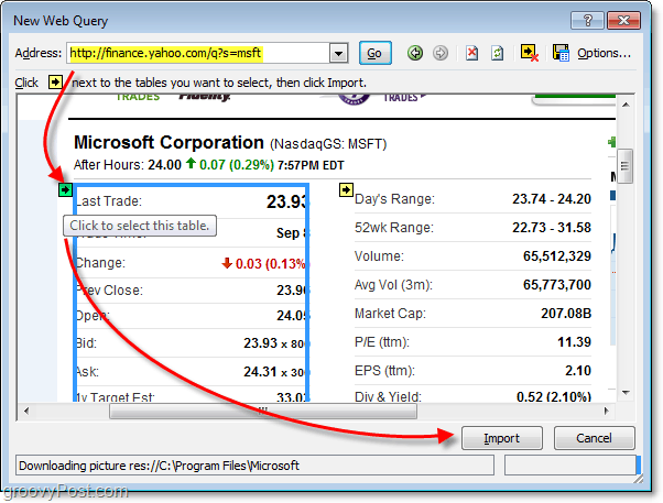 excel 2010'da web kullanımı için veri tablolarını seçme