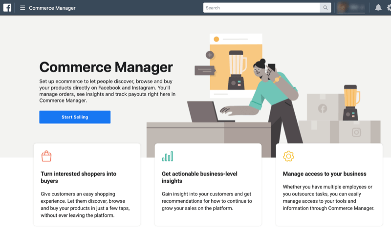 Facebook Business Manager'da Commerce Manager'ın nasıl kurulacağının 2. adımı