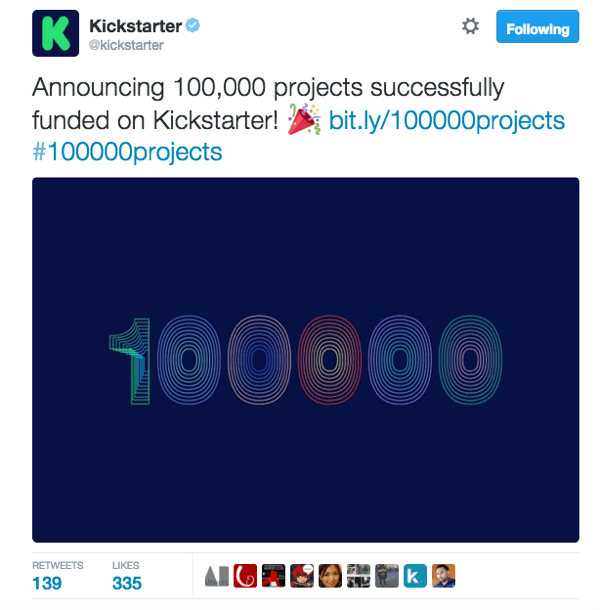 kickstarter twitter örneği
