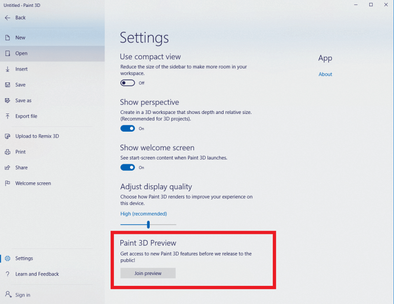 Windows 10 Uygulama Önizleme Programı