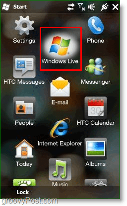 Windows Mobile masaüstünüzde Windows Live'ın göründüğü yer