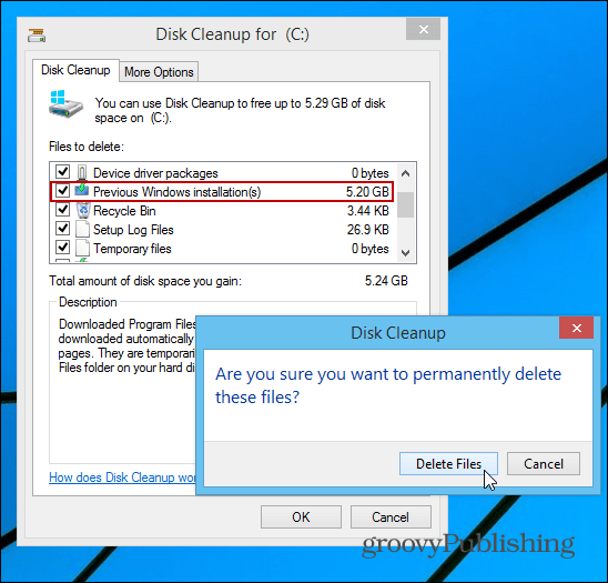Windows Yükseltmesinden Sonra Sabit Disk Alanını Yönetin