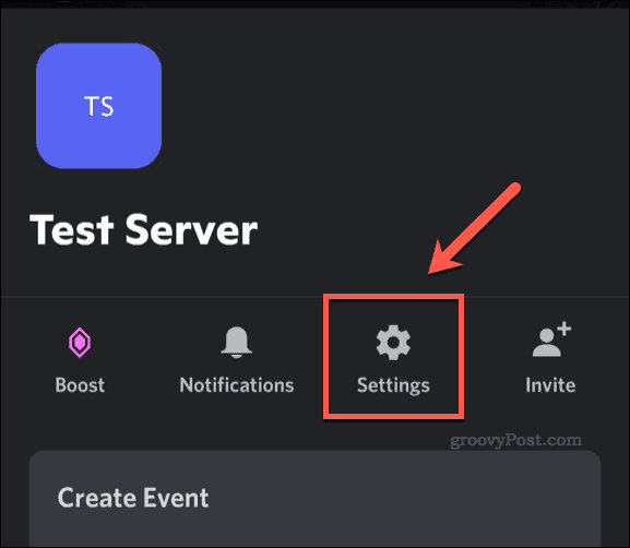 Discord'da sunucu ayarlarını açma