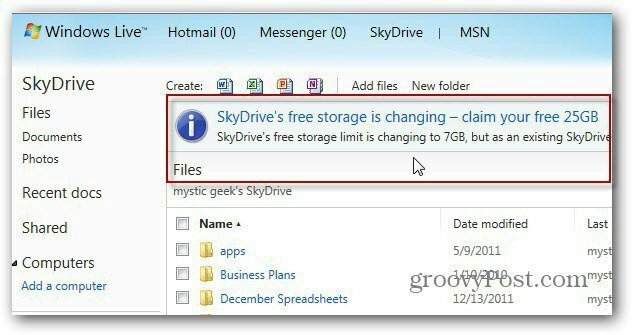 25 GB'lık SkyDrive'ınızı alın