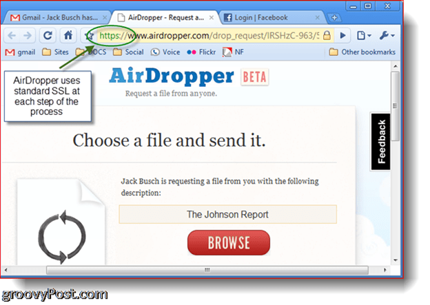 Dropbox Airdropper fotoğraf ekran görüntüsü - bir dosya seçin