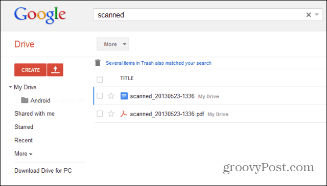 Android ile Kağıt Belgeleri Google Drive'a Tarama