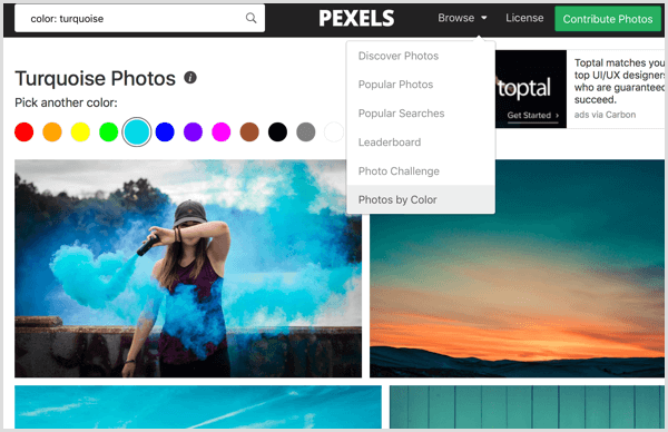 Pexels Fotoğrafları Renge Göre Sırala