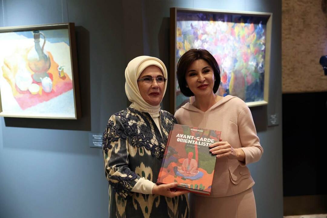 Emine Erdoğan'ın Semerkant ziyareti! Özbekistan Renkleri sergisini gezdi