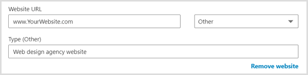 LinkedIn profilinizde web sitenizin etiketini özelleştirin.