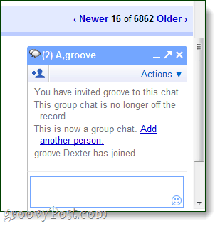 Gmail penceresindeki grup sohbeti