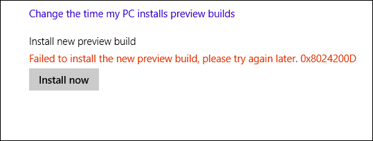 Windows 10 Build hata mesajı