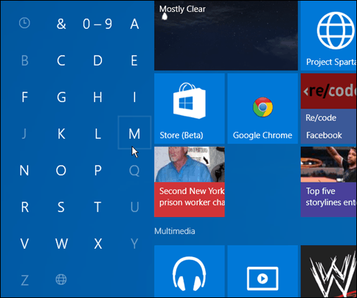 Arama uygulamaları ilk harf Windows 10