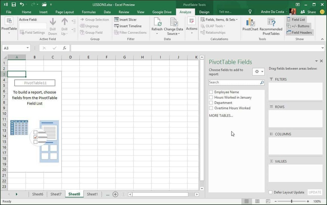 Microsft Excel'de Pivot Tablo nasıl oluşturulur