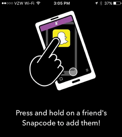 snapchat snapcode ile ekle