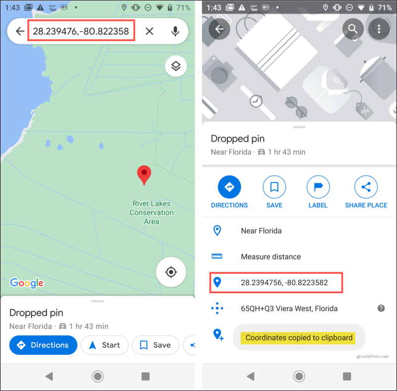 Google Haritalar'da Android Bırakılan Pin