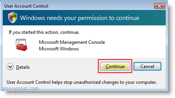 Kullanıcı Hesabı Denetimi (UAC) için Kullanıcı hesabı Davranışını Ayarlama Windows Vista