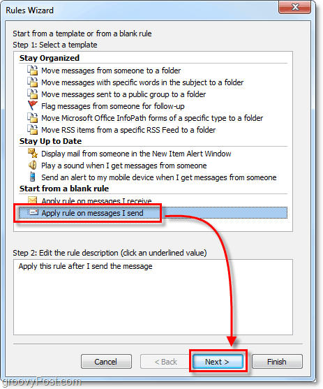 Outlook 2010'da gönderdiğim iletilere kural uygula