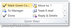 Outlook 2010'da hızlı adım listesini özelleştir