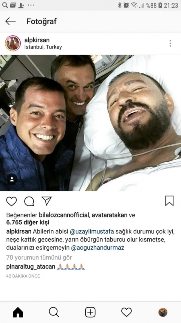 Kalp krizi geçiren Mustafa Topal'dan ilk fotoğraf!