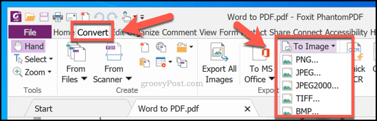 PhantomPDF kullanarak PDF'yi görüntüye dönüştürme