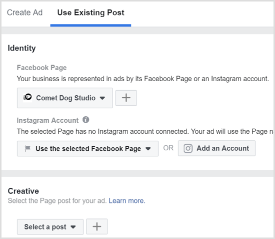 Facebook sayfanızda zaten yayınladığınız bir gönderiyi seçin.