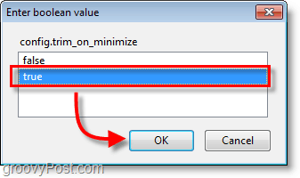 Firefox ekran görüntüsü-config.trim_on_minimize değerini gerçek değerine ayarlayın