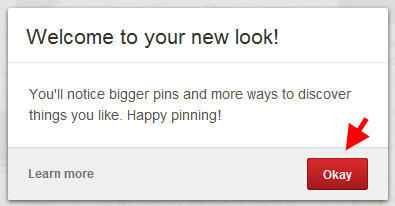 Pinterest yeni görünüme hoş geldiniz