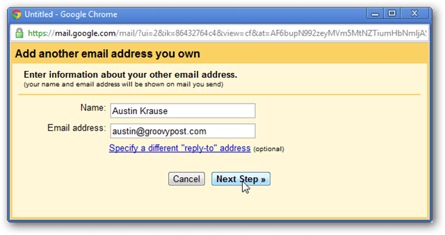 yeni e-posta adresi girin