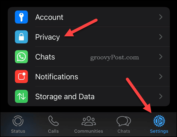 İPhone'da WhatsApp Gizlilik ayarlarını açın