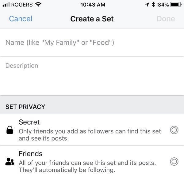 Facebook, kullanıcıların kişisel zaman çizelgelerinde gönderi, bağlantılar, videolar ve daha fazlası için özel bir hedef seçmelerine izin veriyor gibi görünüyor. 