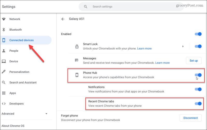 telefon hub'ı chromebook