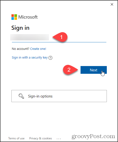 Windows Insider Programı için Microsoft e-postasını girin