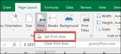 Excel yazdırma alanını ayarlama