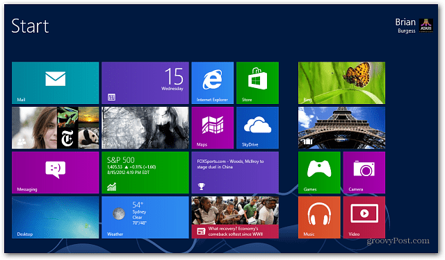 Windows 8 Live Tiles Başlangıç ​​Ekranı