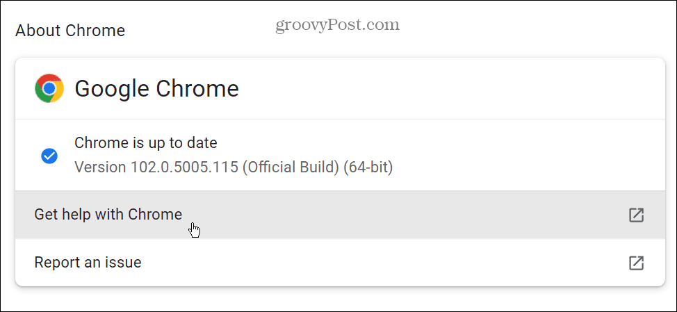 Chrome'u güncelle
