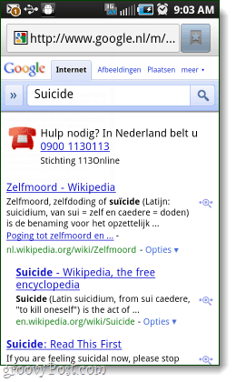 Hollanda'da Google İntihar Yardım Hattı