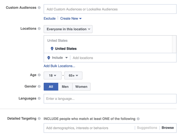 facebook reklamı kitle hedefleme seçenekleri