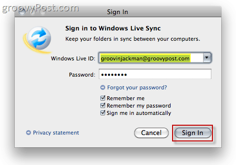 OS X üzerinde Windows Live Sync Beta