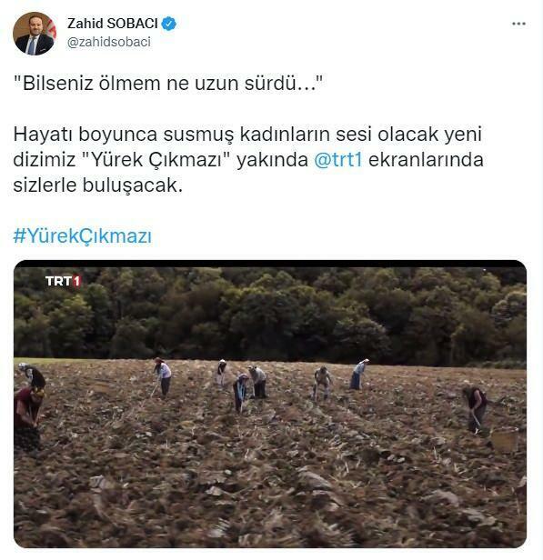 TRT Genel Müdürü Zahid Sobacı sosyal medya hesabından paylaştı