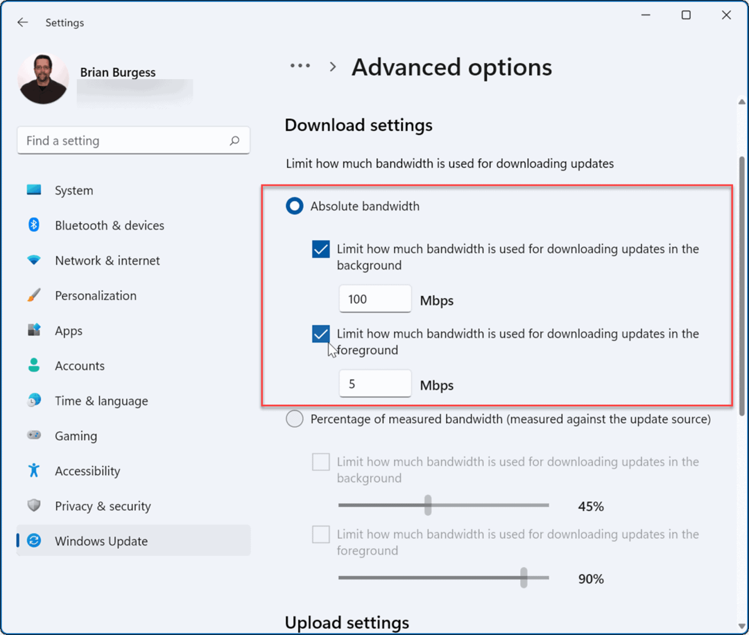 bant genişliğini sınırla Windows 11'de yavaş interneti düzelt