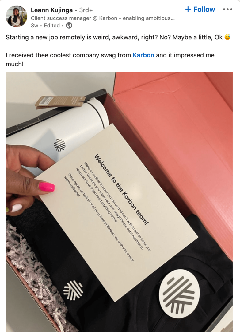 çalışanın LinkedIn gönderisinin resmi ve şirket yağmacılığının fotoğrafı