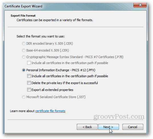 Windows Sertifika Verme - Varsayılanları Kabul Et