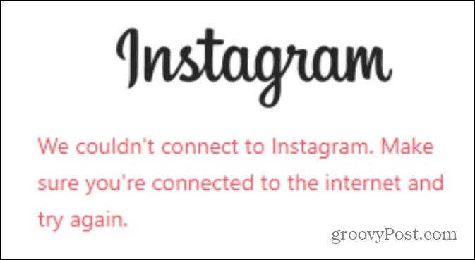 Instagram'a bağlanılamadı