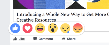 Facebook tepkileri içerik sıralamanızı beğenilerden biraz daha fazla etkiler.